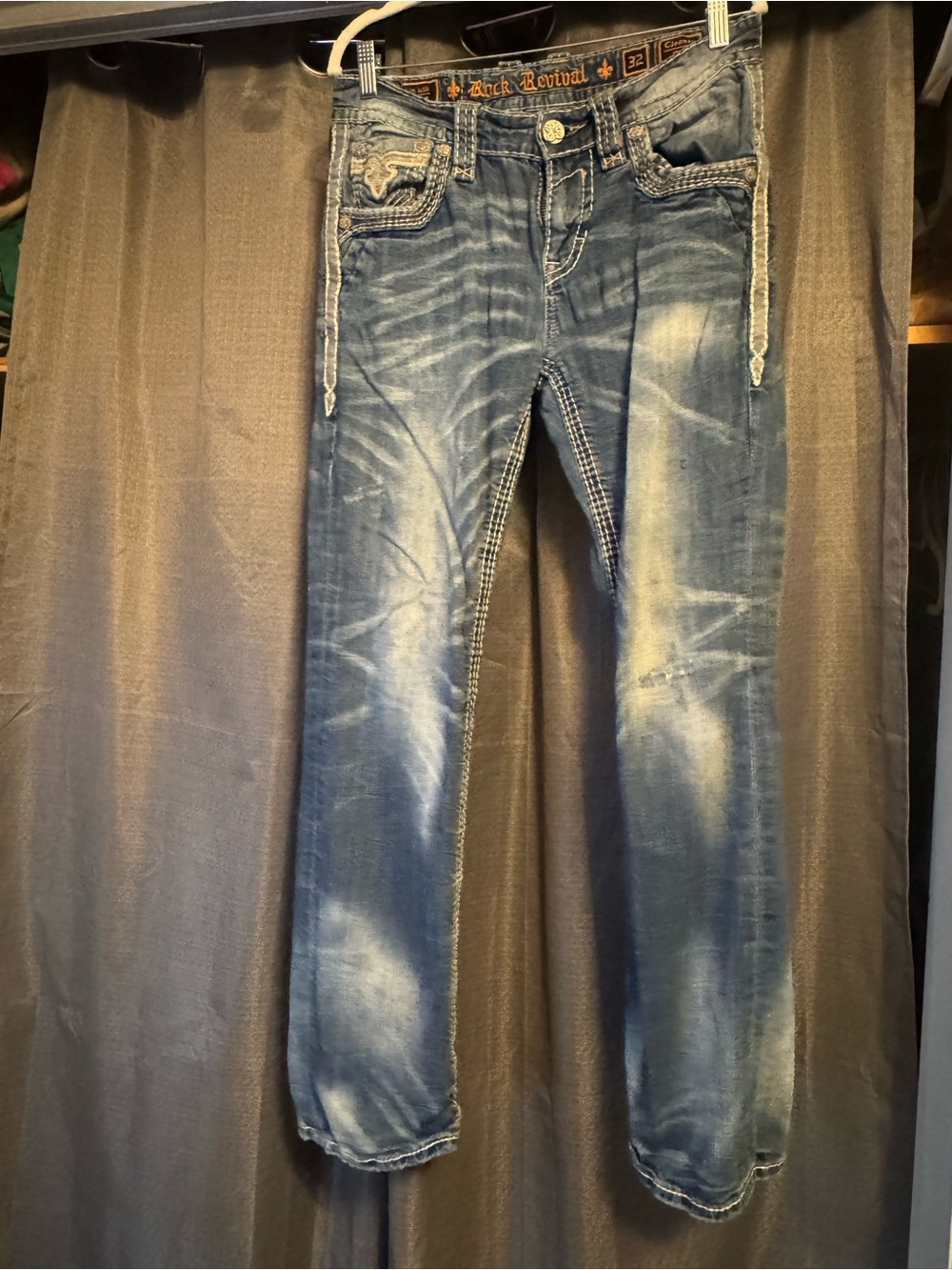 Rock Revival Men's Bootcut Jeans - Blue Faded Wash